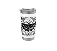 Helecho polilla celestial botánico gótico Cottagecore Nature Art Vaso térmico de acero inoxidable de doble pared