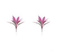 Helechos Boston artificiales realistas y planta Dracaena para exteriores con protección UV, 2 piezas (12 hojas)