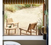 Hélen - Salón de jardín de teca maciza reciclada de 2 plazas H 37 x B 65 x T 65 cm