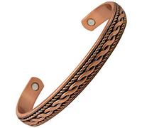 Helena Rose Pulsera de cobre puro para hombres y mujeres, alivio natural del dolor para la artritis, el dolor en las articulaciones y el síndrome del túnel carpiano, diseño clásico de cuerda