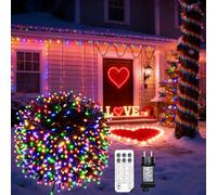 HELESIN Guirnalda de Luces LED, 600 Ledes 14M, multicolor, Cadena de Luz con 12 Modos y Temporizador para Jardín, Iluminación Navideña con Mando a Distancia para Jardín, árbol de Navidad, Boda