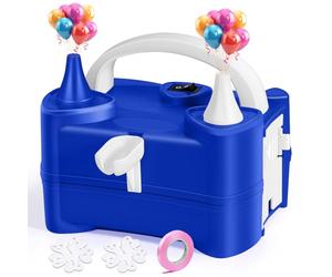HELESIN Inflador de Globos Electrico, Inflador de Globos con Doble Boquilla, Hinchador Globos Electrico con 2 Modos de Inflación para Fiesta de Boda, Celebración de Cumpleaños, Decoración