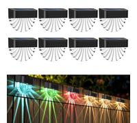 HELESIN Luces Solares LED Exterior Jardins, 8 Unidades, IP64, Resistentes al Agua, para Jardín Exterior, 2 Modos, Lamparas Solares Exterior, Luces de Colores y Cálidas, Luces LED Solares de Jardín
