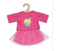 Heless 1050 - Conjunto de ropa para muñecas, 2 piezas con jersey y falda de tul, en azul, rosa y rosa, surtido, talla 28 - 35 cm