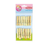 Heless 117 - Accesorios para la casa de las muñecas, 16 pinzas de madera para la ropa