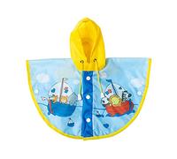 Heless 1172-Capa Impermeable para muñecas con diseño de velero, tamaño 28-35 cm, Color Azul Claro Amarillo, 35 cm (1172)