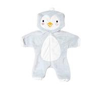 Heless 1198 - Mono para muñecas con diseño de pingüino, Peluche Suave de una Pieza con Capucha y Cremallera, Talla 28-35 cm