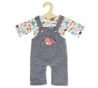 Heless 1215 - Puppenkleidung im Design Wal Bobby, 2 teiliges Set mit grauer Latz
