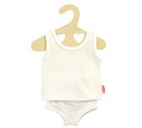 Heless 1221 - Ropa para Muñecas Hecha de Material de Jersey Elástico, Juego de Ropa Interior de 2 Piezas En Blanco con Camiseta y Bragas para Muñecas y Animales de Peluche de Tamaño 28-35 Cm
