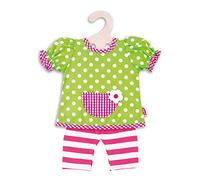 Heless 1255 - Juego de ropa para muñecas, 2 piezas con percha y polainas, talla 28 - 35 cm