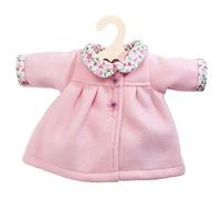 Heless 1277 - Abrigo para muñecas con cuello redondo floreado, rosa, talla 28 - 35 cm