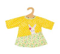 Heless 1355 - Ropa para muñecas en diseño Bunny Lou, Vestido túnica con aplicación de Conejito y Estampado de Flores para muñecas y Peluches Talla 28-35 cm