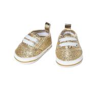 Heless 1461 - Zapatillas con purpurina para muñecas, en dorado, talla 30 - 34 cm, zapatos chic con efecto wow para ocasiones especiales