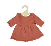 Heless 1490-100% algodón orgánico Ropa, Vestido de Punto en melocotón para muñecas y Peluches tamaño 28-35 cm, sólido, Color Brown (1490)