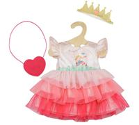 Heless 1580 - Ropa para muñecas, Vestido Princesa Emily, en Rosa, con Bolsillo de corazón y Corona, para muñecas y Peluches de tamaño 28-35 cm