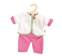 Heless 1625 - Conjunto de ropa para muñecas en diseño Blumi, 2 piezas con chaqueta y pantalón reversibles, talla 28 - 35 cm