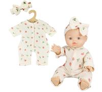 Heless 1681 - Pelele de Muselina para muñecas «Freche Früchtchen» con una Bonita Diadema, 100% algodón orgánico, para muñecas y Peluches de 28-35 cm