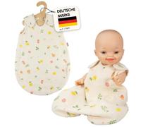 Heless 1693 - Saco de Dormir de Muselina para muñecas «Freche Früchtchen», 100% algodón orgánico, para muñecas y Peluches de 28 a 35 cm