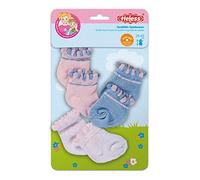 Heless 170 - Calcetines para muñecas, en colores pastel blanco, rosa y azul, 3 pares, talla 35 - 45