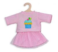 Heless 2050 - Conjunto de ropa para muñecas, 2 piezas con jersey y falda de tul, en azul, rosa y rosa, surtido, talla 35 - 45 cm
