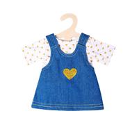 Heless 2052 Clothes Set for Dolls in Gold Piece Design with Denim Strap Dress an
