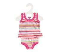 Heless 2110 - Juego de ropa interior para muñecas, 2 piezas con camiseta y bragas, en rayas azules o rosas, surtidas, talla 35- 45 cm