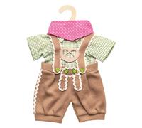 Heless 2114 - Conjunto de ropa para muñecas, 3 piezas con pantalón tradicional, camisa y bufanda, talla 35 - 45 cm