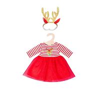 Heless 2151 - Vestido de Navidad para muñecas, diseño de Reno RUDI con Diadema con magníficas astas Doradas, Talla 35 - 45 cm