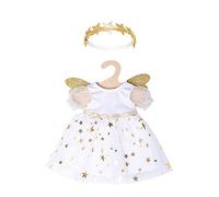 Heless 2152 - Vestido para muñecas con diseño de ángel de la Guarda con alas Doradas y Diadema de Estrellas, Talla 35-45 cm