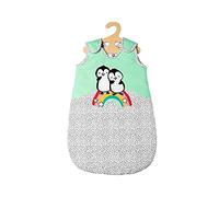 Heless 2194 - Saco de Dormir para muñecas con diseño de pingüino Pünktchen, con Estampado de pingüinos y Cierre de Gancho y Bucle, Muy Suave, tamaño 35-45 cm