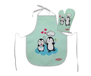 Heless 223 - Guante de Horno y Delantal de Cocina para niños con diseño de Lunares, Lavable, Accesorios para cocinar y Hornear