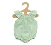 Heless 2413 - Ropa para muñecas 100% algodón orgánico, Body con Volantes en Color Menta para muñecas y Peluches de 35 a 45 cm