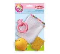 Heless 275 - Juego de baño para muñecas de 4 piezas, guante de lavado, esponja, pato de baño y sonajero, para una diversión exuberante de lavado