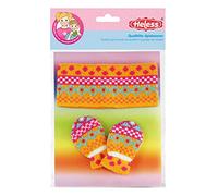 Heless 2811 - Accesorios de vestir para muñecas en diseño Jolly, 2 piezas con mitones y diadema, tamaño 35 - 45 cm