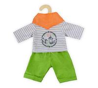Heless 2915 - Conjunto de ropa para muñecas en diseño Foxy, 3 piezas con pantalón, camisa y bufanda, talla 35 - 45 cm