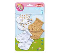 Heless- 3 pares de calcetines para muñecas de 28 a 35 cm, con purpurina, Color dorado, Talla única (1711)