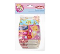 Heless 335 - Pañales para muñecas, 3 piezas, impresos en la cintura con coloridos motivos de juguetes, talla 35 - 50 cm