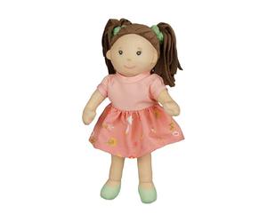 Heless 506-Muñeca niña Bonito Vestido para Poner y Quitar, Aprox. 22 cm de Altura muñeca de Peluche para abrazar, Jugar y amar, Color Beige, Pink, Universal (506)