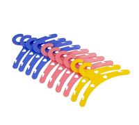Heless 50778-Percha de Colores, 10 Piezas, Aprox. 18 x 8 cm, Accesorio para el guardarropa de la muñeca, Multicolor, Normal (50778)