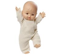 Heless 54034 - Juego de muñecas Gordi niña y Pelele de Punto orgánico en Beige, tamaño Aprox. 34 cm