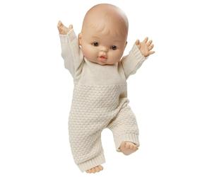 Heless 54034 - Set de muñeca con la muñeca Gordi y un Pelele de Punto orgánico en Color Beige, tamaño Aprox. 34 cm