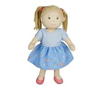 Heless 55 - Muñeca de Trapo niña NELA con Vestido Azul para Poner y Quitar, Aprox. 32 cm de Altura muñeca blandita para abrazar, Jugar y querer