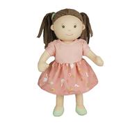 Heless 56 Trapo niña Lucie con Vestido Rosa para Poner y Quitar, Aprox. 32 cm de Altura muñeca blandita para abrazar, Jugar y querer, Color Beige, Pink, Universal