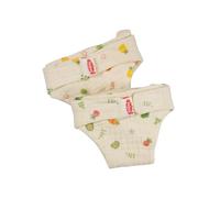 Heless 620 - Pañal de Tela de Muselina para muñecas «Frutas traviesas», 100% algodón orgánico, para muñecas y Peluches de 35-45 cm