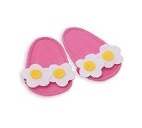 Heless 635 - Zapatos de baño para muñecas, con aplicación de flores blancas y amarillas, rosa, tamaño 35 - 45 cm