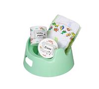 Heless 806 - Juego de orinal para muñecas, 4 piezas, con accesorios para el cuidado de la muñeca, color menta, ideal para paseos y vacaciones con la muñeca