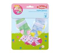 Heless 8791 - Ropa para muñecas con diseño Funny Animals, Juego de 3 Calcetines con Motivos de Colores en 3 diseños, para muñecas y Peluches de tamaño 28-35 cm