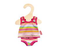 Heless 9110 - Juego de ropa interior para muñecas, 2 piezas con camiseta y bragas, en rayas azules o rosas, talla 20 - 25 cm