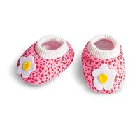 Heless 947 - Zapatos para muñecas, con aplicación de flores blancas y amarillas, rosa, talla 38 - 45 cm
