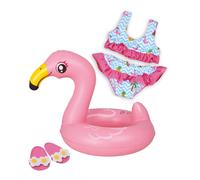 Heless 99 - Set de natación para muñecas, 3 piezas, Flamingo Ella, bikini, chanc